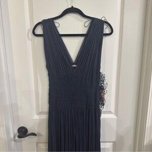 Alaia Grecian Navy Cobalt Maxi Dress